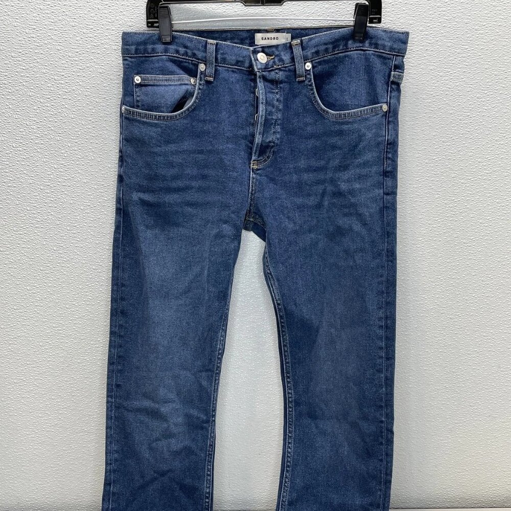 Sandro Men’s Slim Cut Washed Jeans Blue Size 34